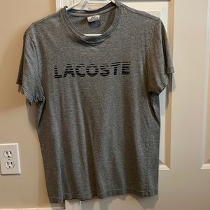 Lacoste Tee Grey Logo Vintage Size 4 US M fits like small